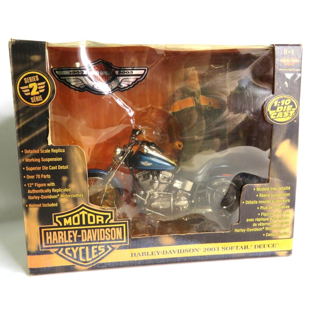 HARLEY DAVIDSON 2003 Softail Deuce Series 2 Die Cast Collectible 12" Figure 10:1
